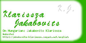 klarissza jakabovits business card